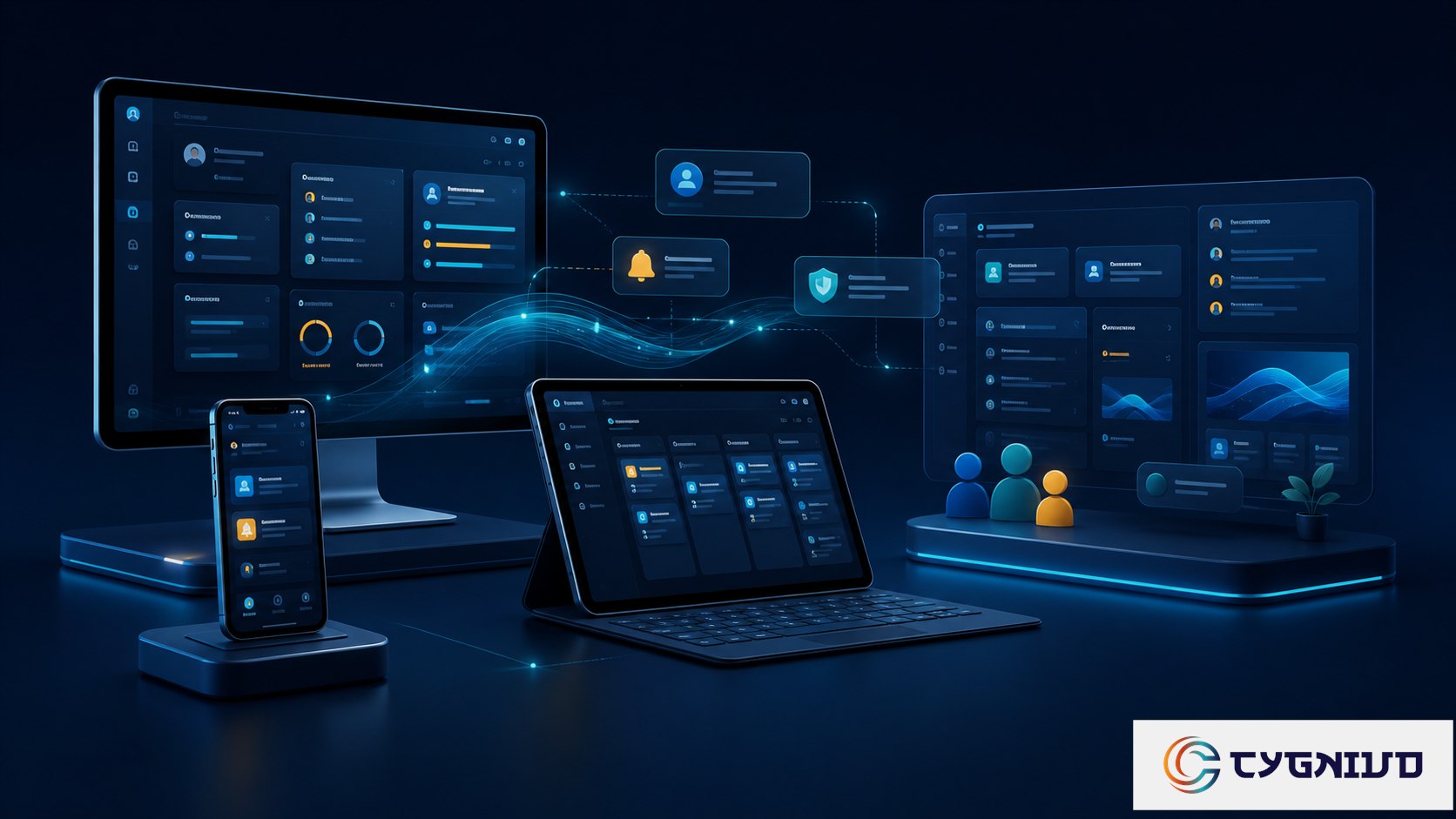 SAP BTP digital workplace enterprise architecture illustration by Cygnivo