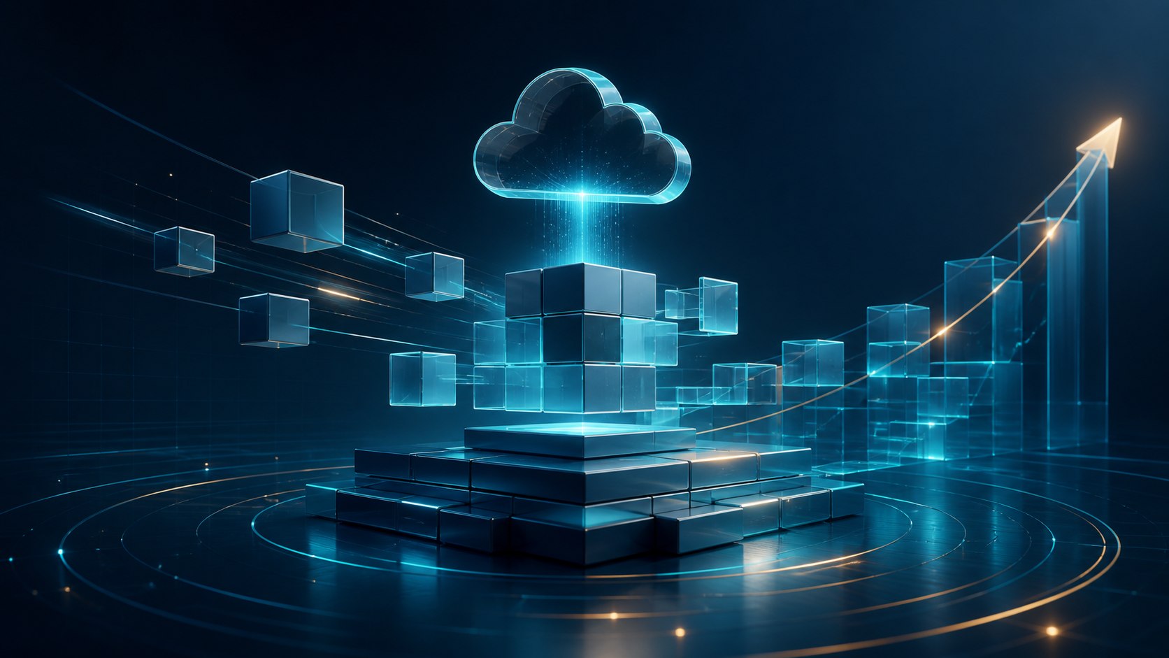 GROW with SAP visualized as modular cloud ERP capabilities assembling into a scalable enterprise platform