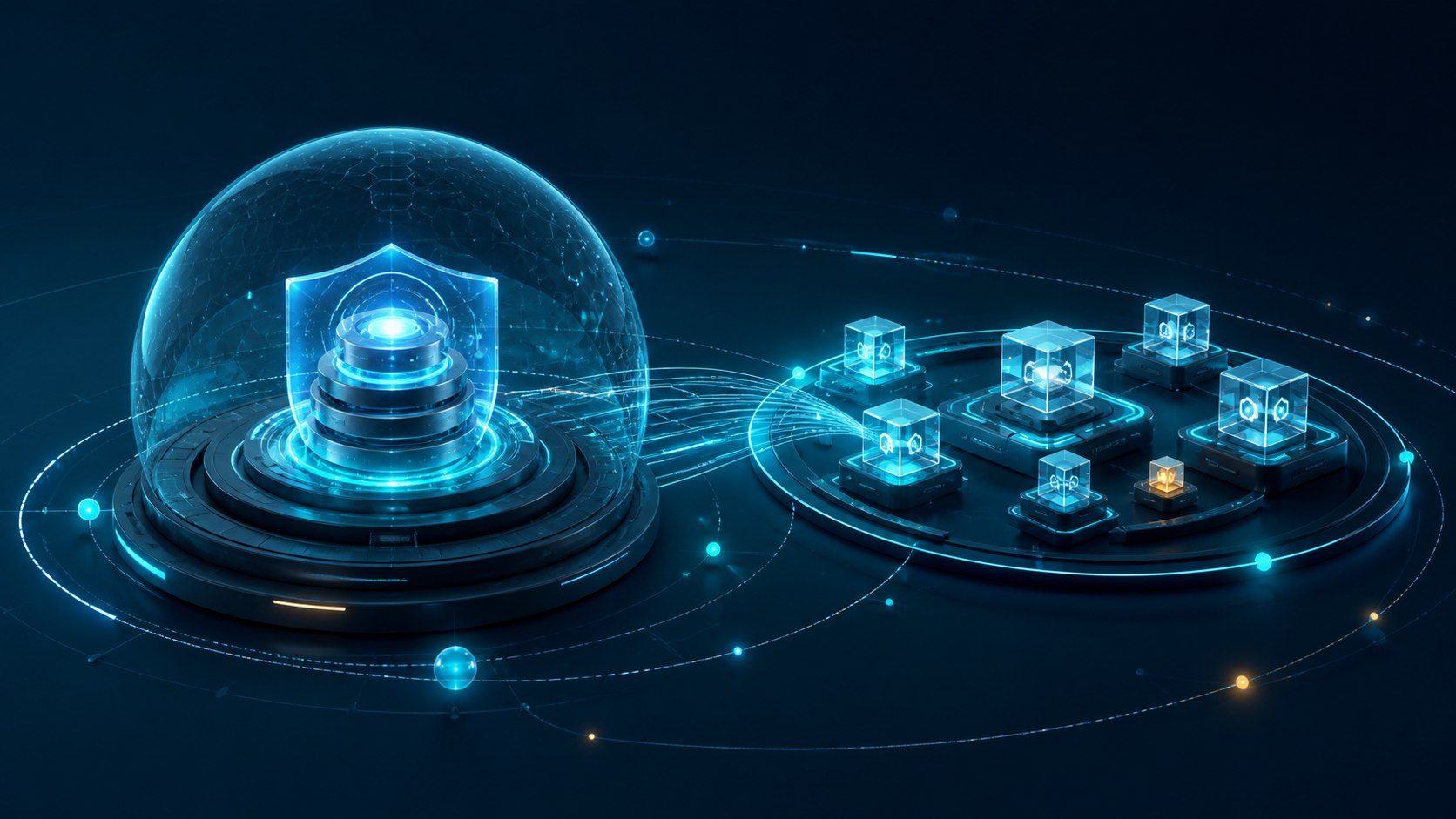 SAP Build and clean core extensions visualized as modular applications orbiting a protected enterprise core
