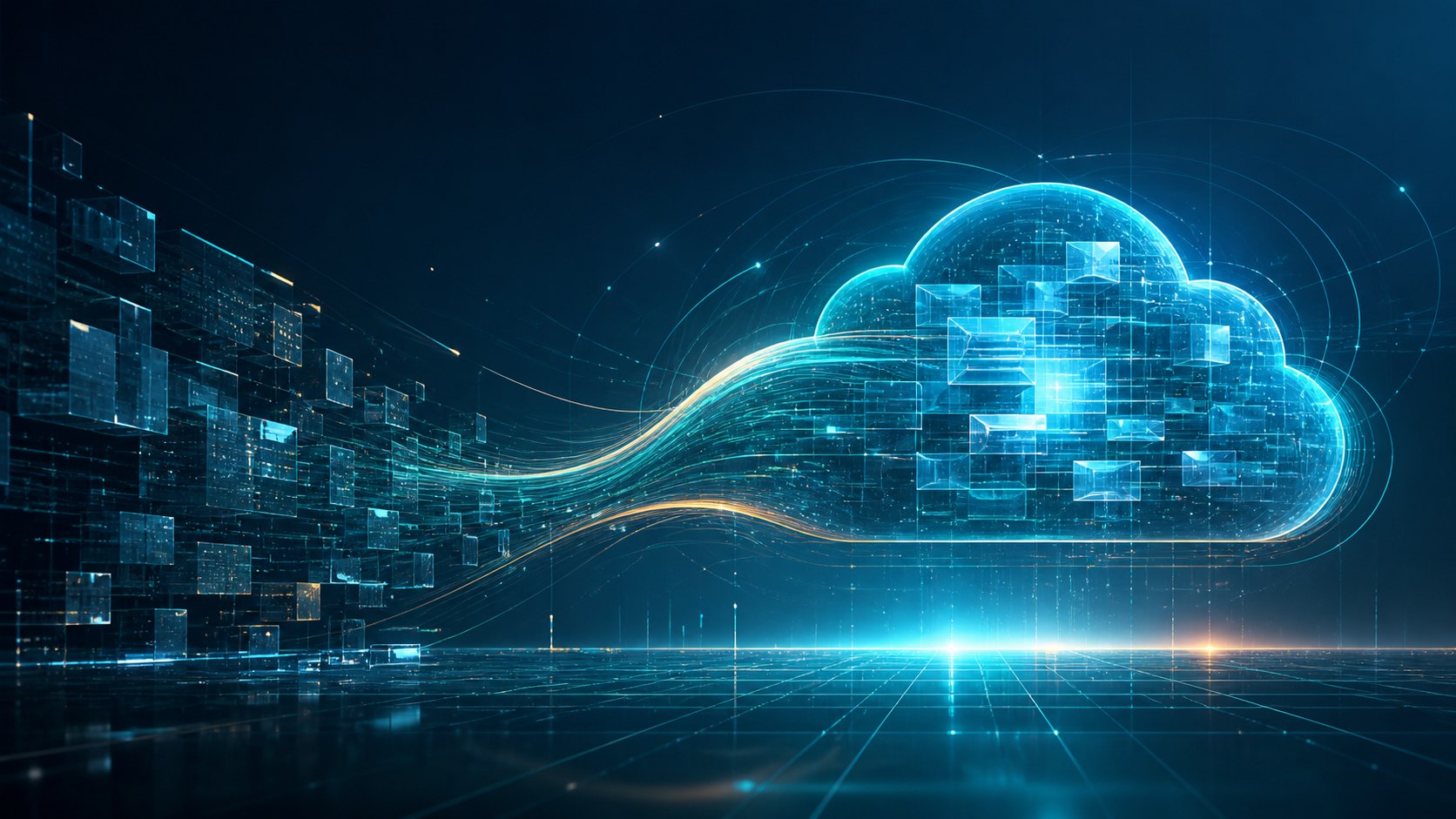SAP Cloud ERP adoption visualized as legacy enterprise modules converging into a unified cloud platform