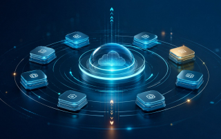 SAP Cloud ERP subscription strategy visualized as modular services orbiting a stable enterprise core