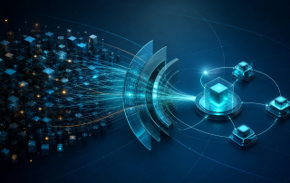 SAP custom code remediation visualized as a dense legacy landscape simplified into clean governed extensions